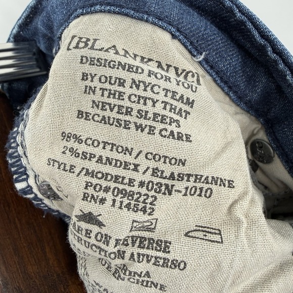 BlankNYC Womens 25 Intro Skinny Ankle Crop Blue Whiskered Distressed Jeans Goth - Picture 6 of 7